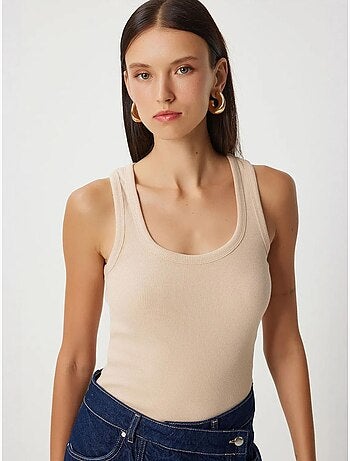 Camisola de alças ajustada em malha com decote em u, pack de 2 istanbul