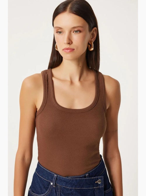 Camisola de alças ajustada em malha com decote em u, pack de 2 istanbul - Kiabi Camisola de alças ajustada em malha com decote em u, pack de 2 istanbul - Kiabi