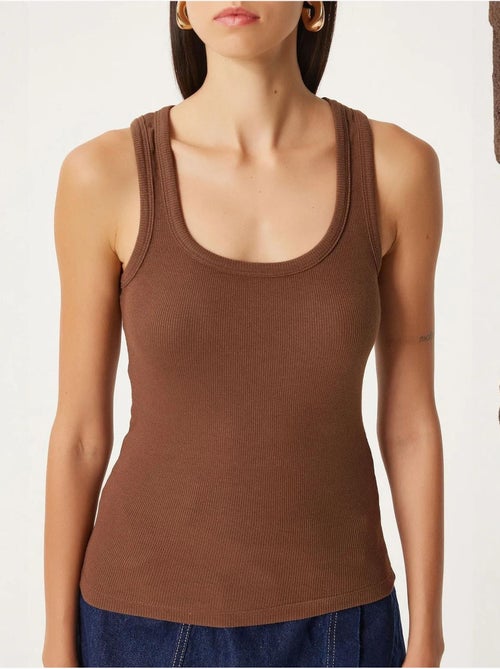 Camisola de alças ajustada em malha com decote em u, pack de 2 istanbul - Kiabi Camisola de alças ajustada em malha com decote em u, pack de 2 istanbul - Kiabi