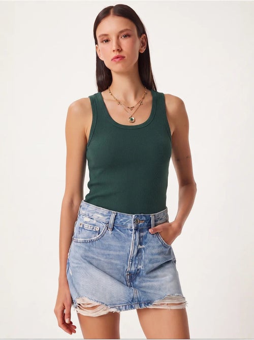 Camisola de alças ajustada em malha com decote em u, pack de 2 istanbul - Kiabi
