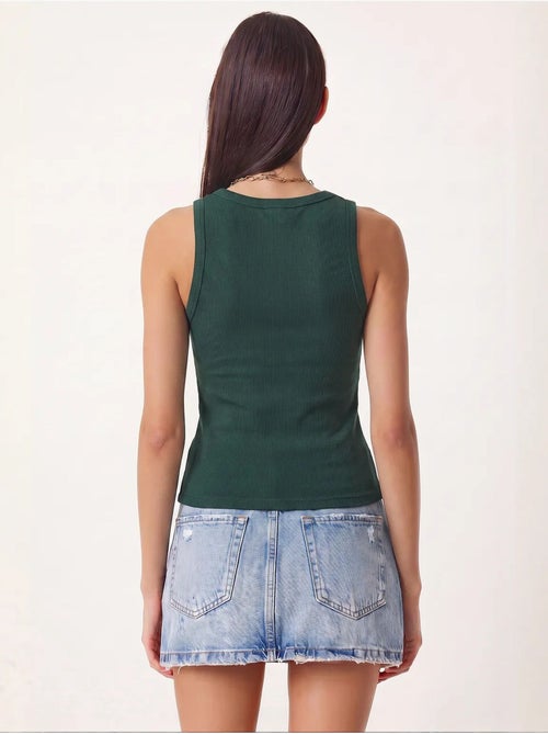 Camisola de alças ajustada em malha com decote em u, pack de 2 istanbul - Kiabi