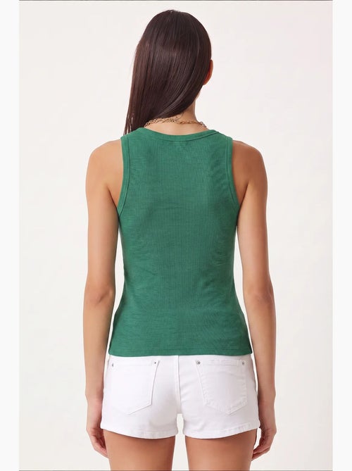 Camisola de alças ajustada em malha com decote em u, pack de 2 istanbul - Kiabi Camisola de alças ajustada em malha com decote em u, pack de 2 istanbul - Kiabi