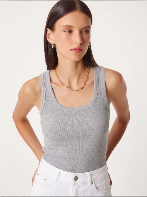 Camisola de alças ajustada em malha com decote em u, pack de 2 istanbul - Kiabi Camisola de alças ajustada em malha com decote em u, pack de 2 istanbul - Kiabi