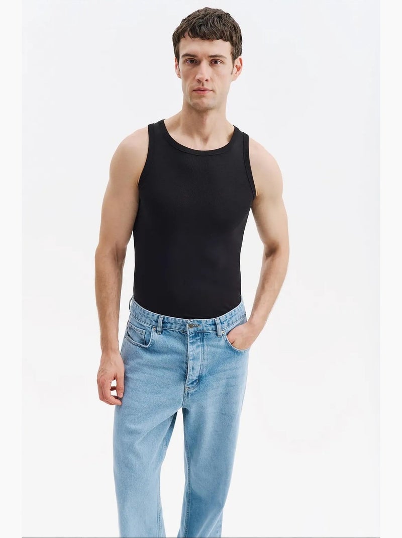 Camisola de alças algodão elastano giesto Preto - Kiabi