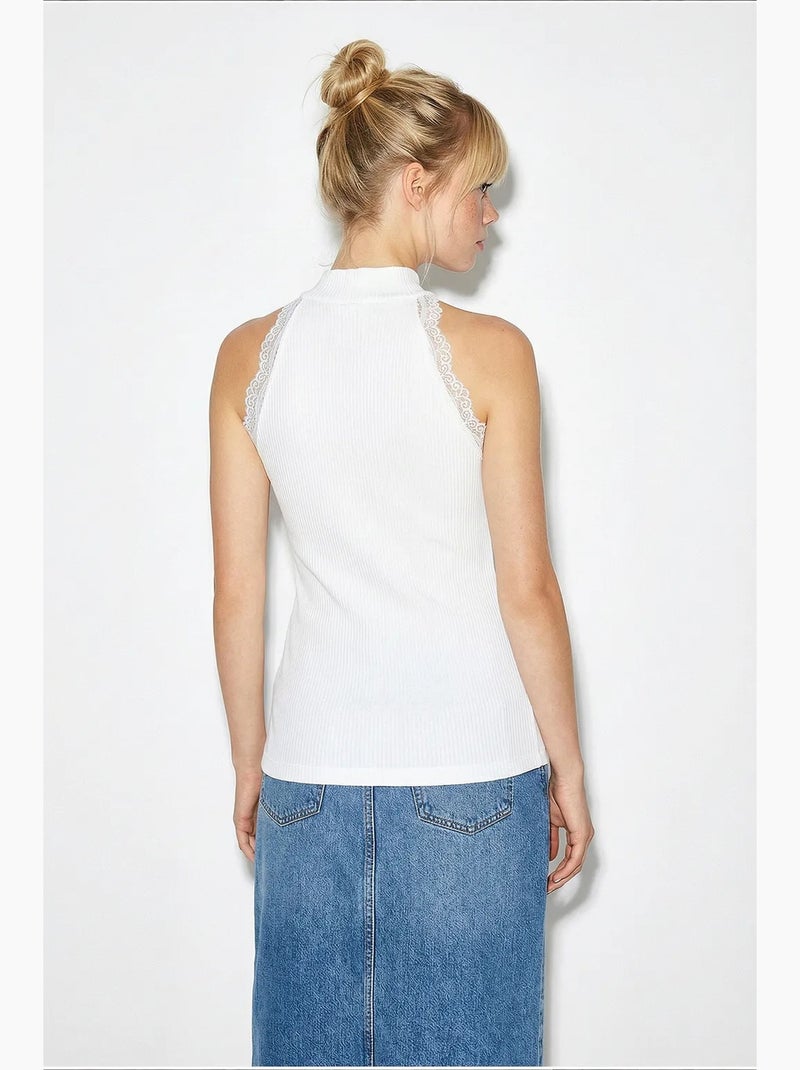 Camisola de alças algodão elastano lucci Branco - Kiabi