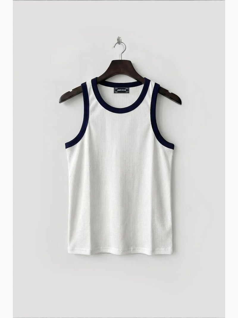 Camisola de alças algodão giesto Branco - Kiabi
