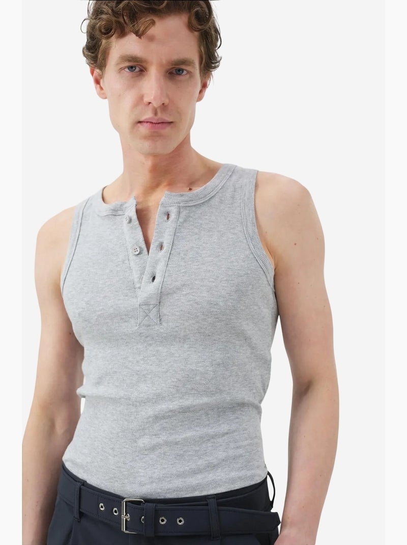 Camisola de alças algodão giesto Cinza claro - Kiabi