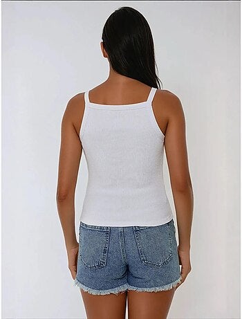 Camisola de alças básica ajustada com decote halter hiccup