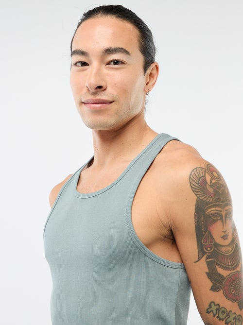 Camisola de alças canelada - Kiabi