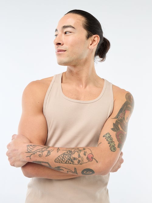 Camisola de alças canelada - Kiabi