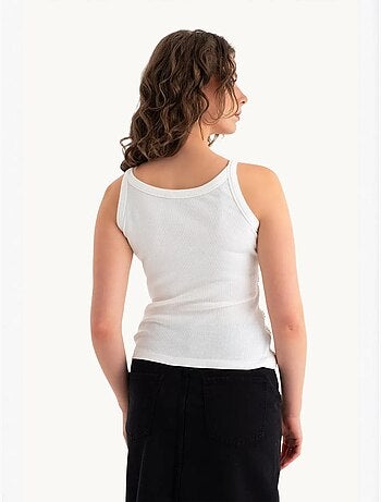Camisola de alças canelada com decote redondo hiccup
