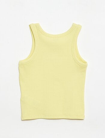 Camisola de alças canelada com gola redonda