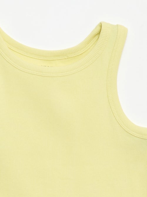 Camisola de alças canelada com gola redonda - Kiabi