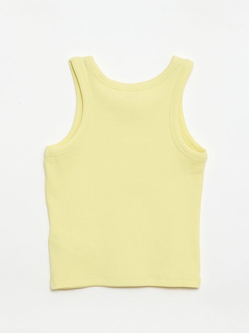 Camisola de alças canelada com gola redonda - Kiabi