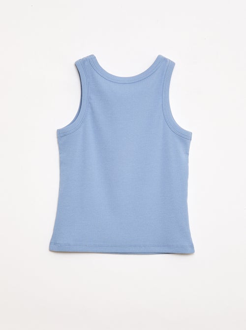 Camisola de alças canelada com gola redonda - Kiabi