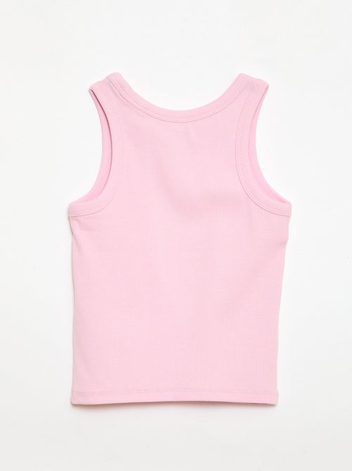 Camisola de alças canelada com gola redonda - Kiabi