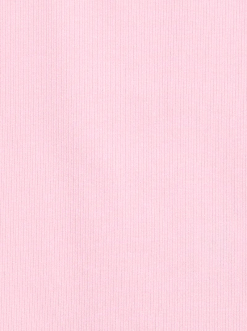 Camisola de alças canelada com gola redonda Rosa - Kiabi