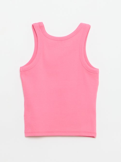 Camisola de alças canelada com gola redonda - Kiabi