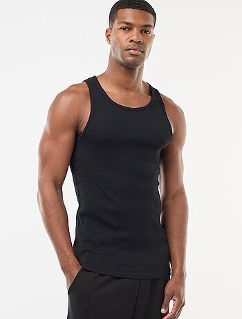 Camisola de alças canelada