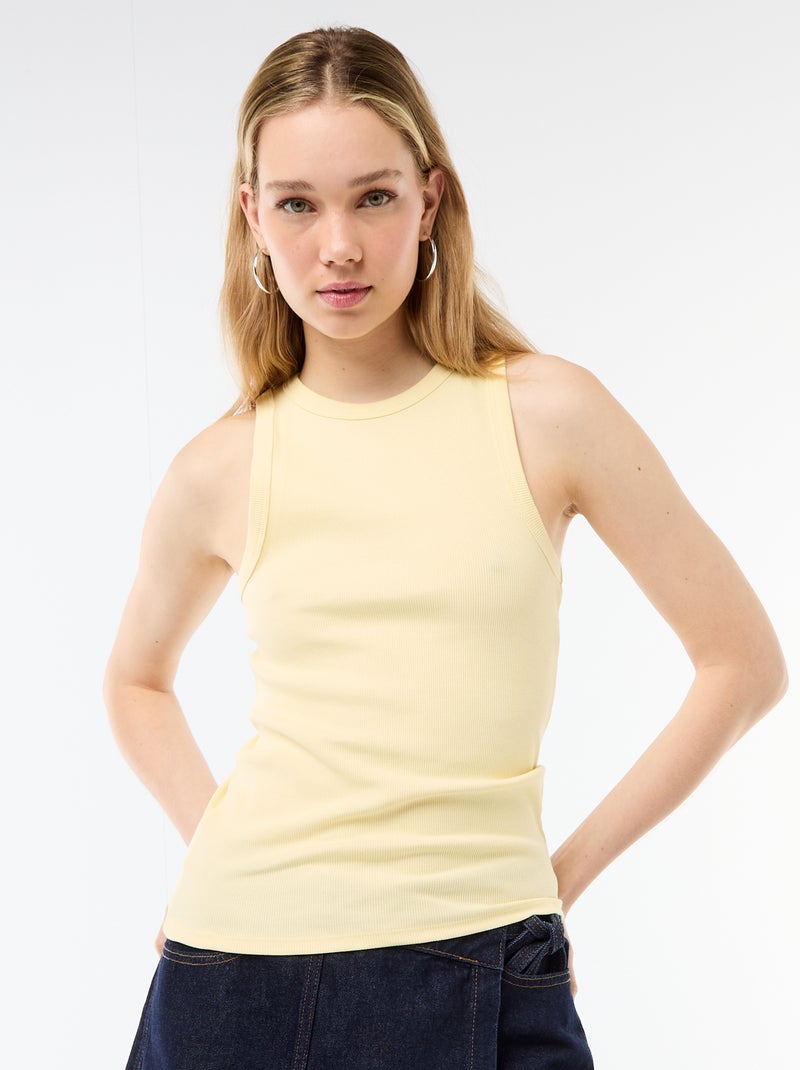 Camisola de alças cava americana Amarelo - Kiabi