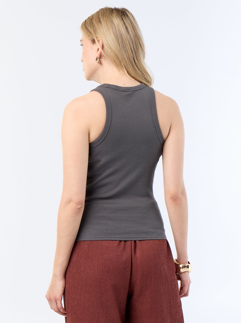 Camisola de alças cava americana Cinza - Kiabi