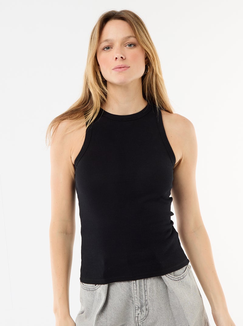 Camisola de alças cava americana Preto - Kiabi