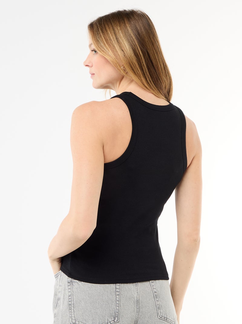 Camisola de alças cava americana Preto - Kiabi