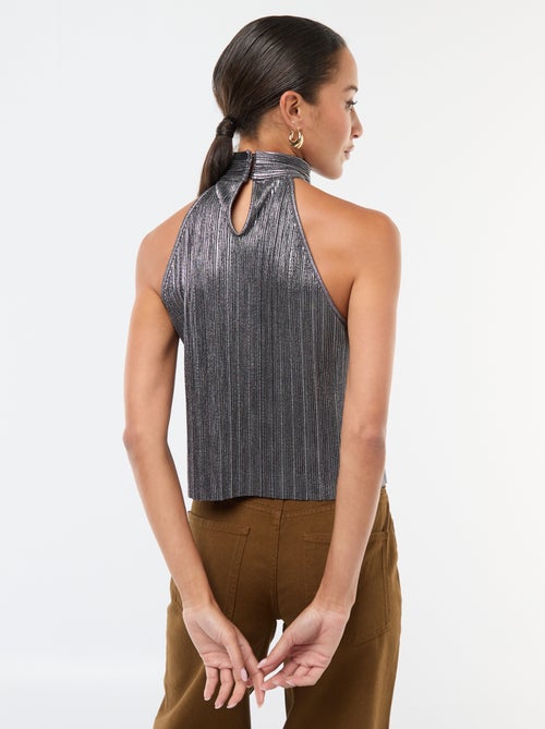 Camisola de alças cavas americanas em malha plissada - Kiabi