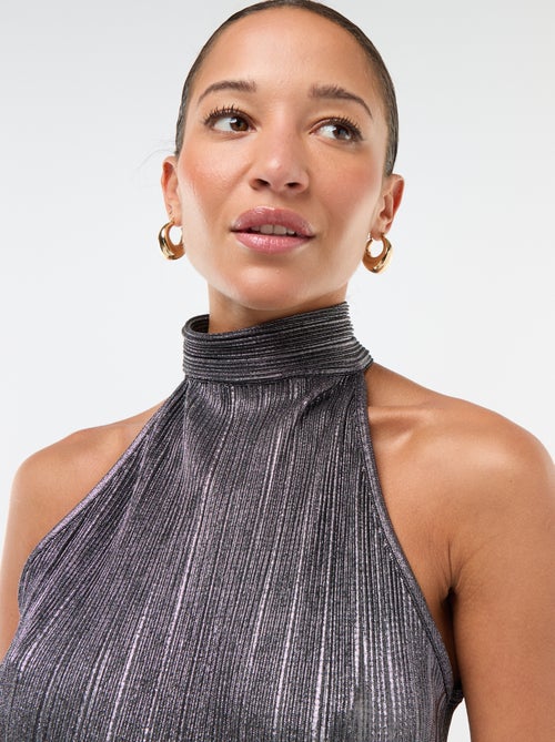 Camisola de alças cavas americanas em malha plissada - Kiabi