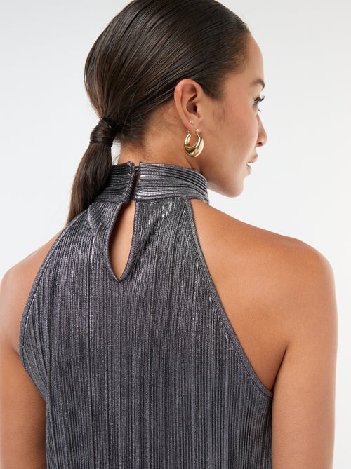 Camisola de alças cavas americanas em malha plissada - Kiabi