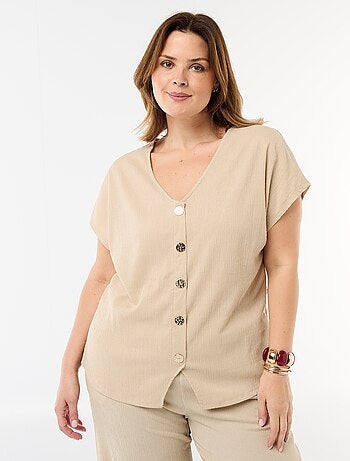 Camisola de alças com botões dourados