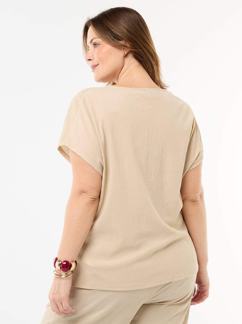 Camisola de alças com botões dourados Bege - Kiabi