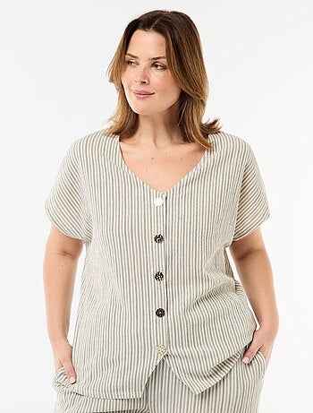 Camisola de alças com botões dourados