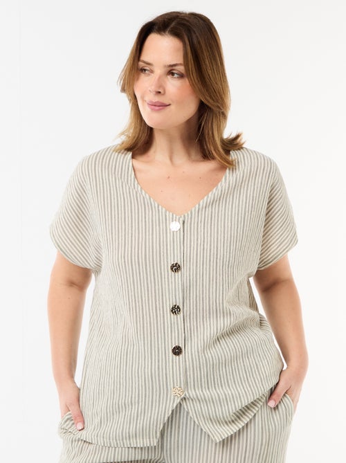 Camisola de alças com botões dourados - Kiabi