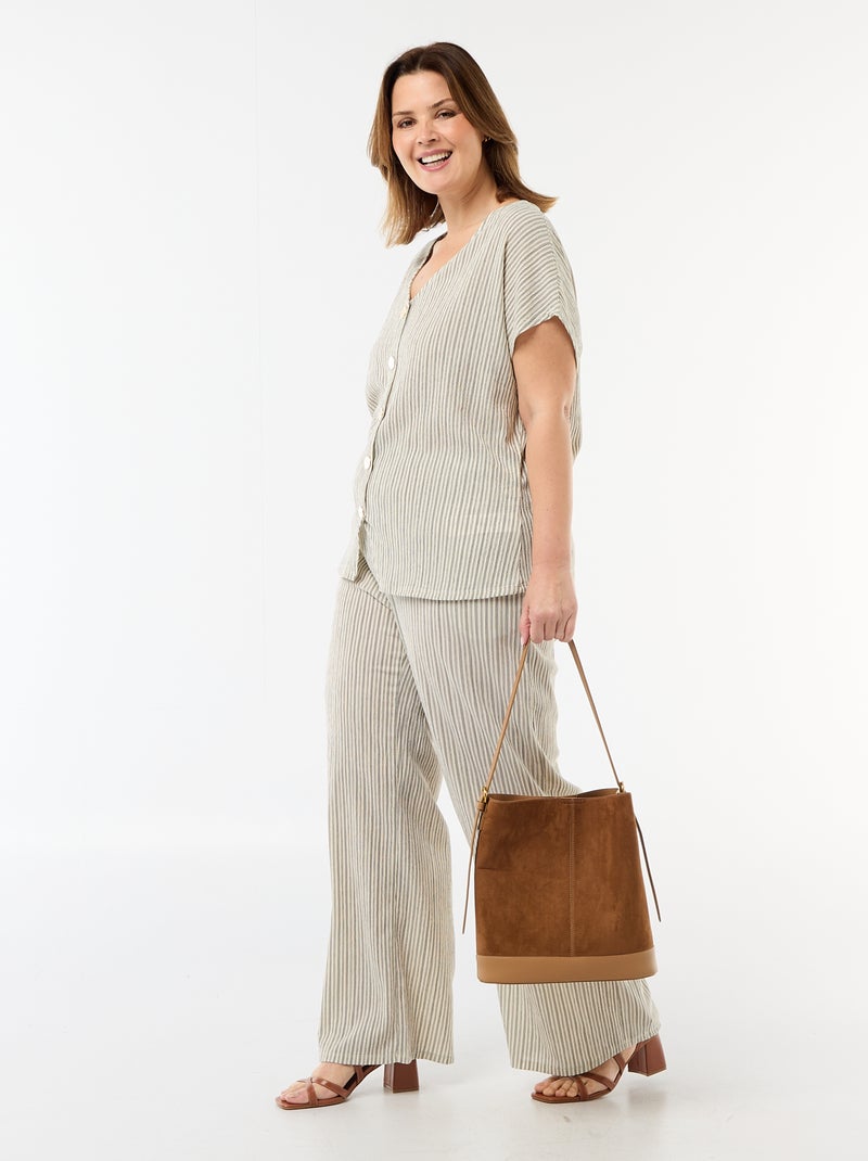 Camisola de alças com botões dourados Branco - Kiabi