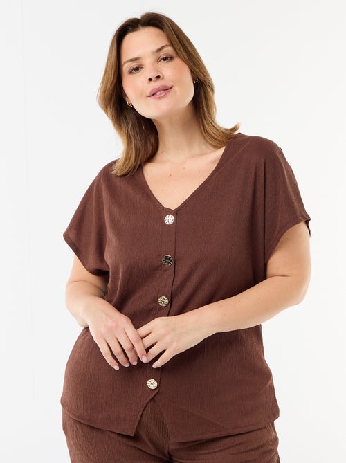 Camisola de alças com botões dourados - Kiabi