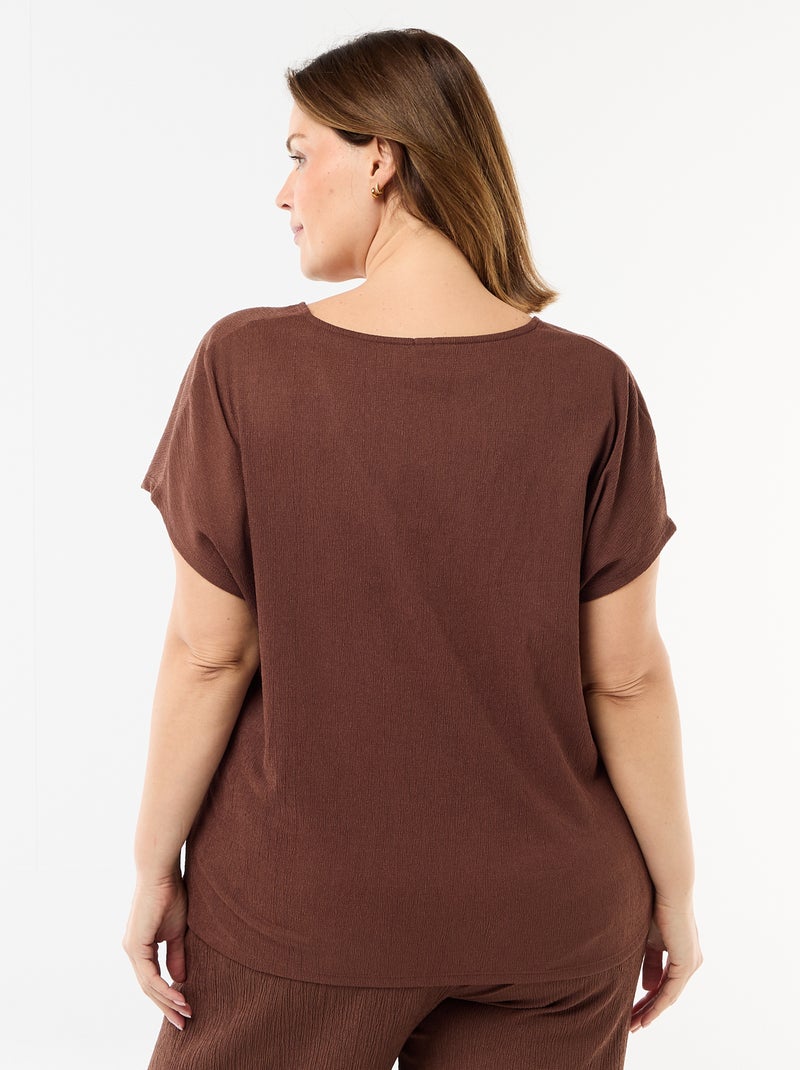 Camisola de alças com botões dourados Castanho - Kiabi