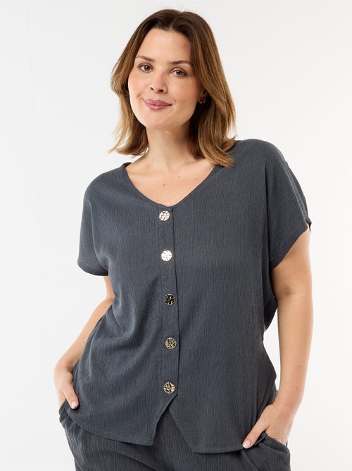 Camisola de alças com botões dourados - Kiabi