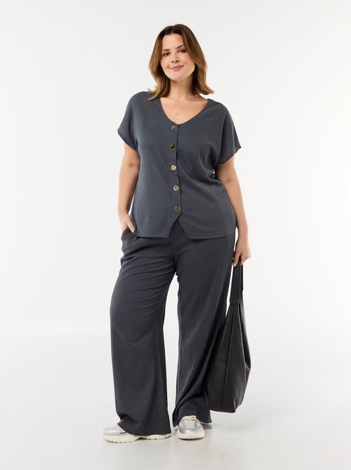 Camisola de alças com botões dourados - Kiabi