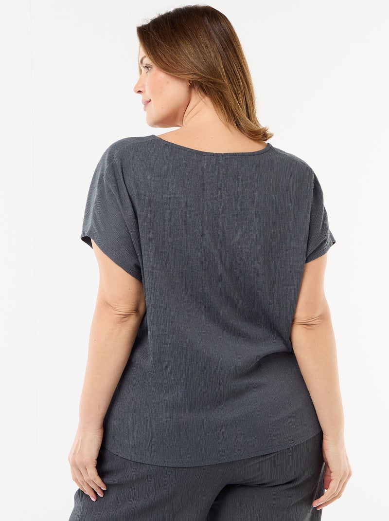 Camisola de alças com botões dourados Cinza - Kiabi