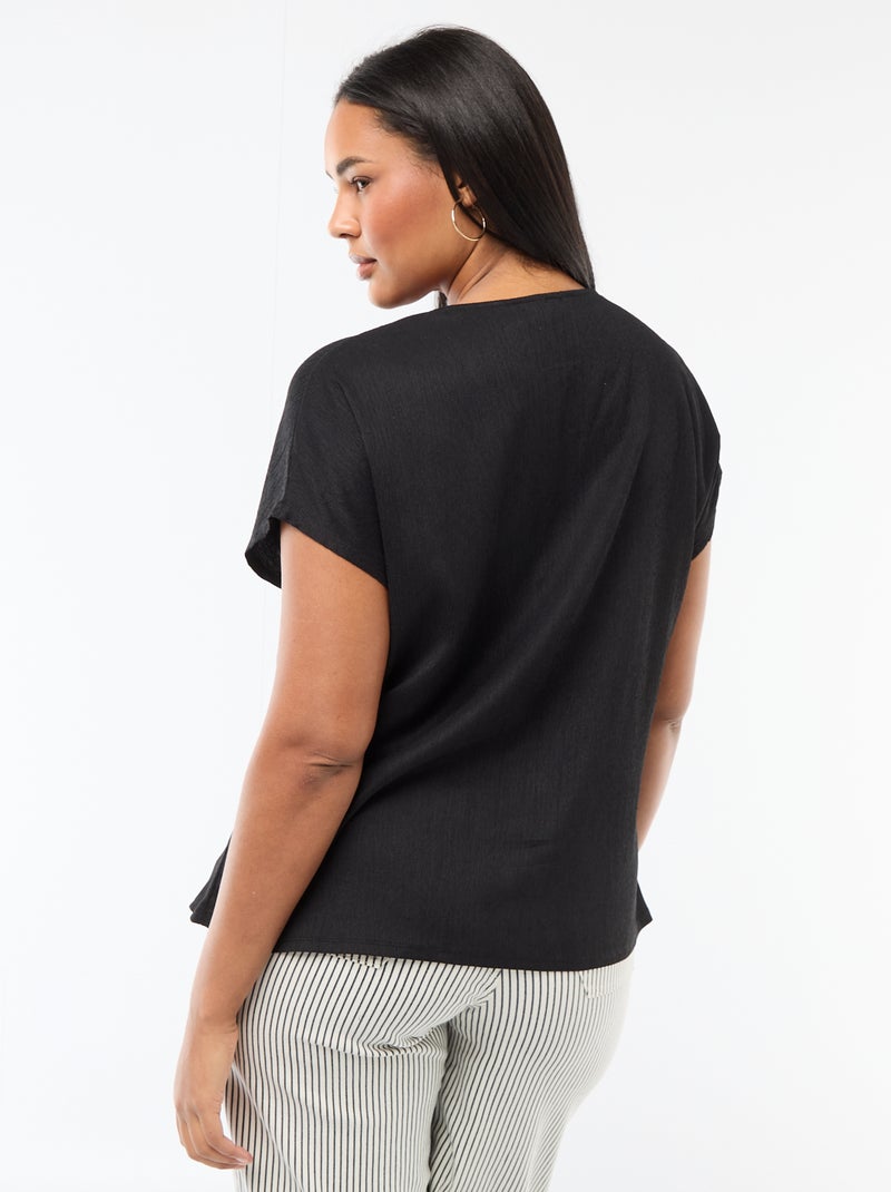 Camisola de alças com botões dourados Preto - Kiabi