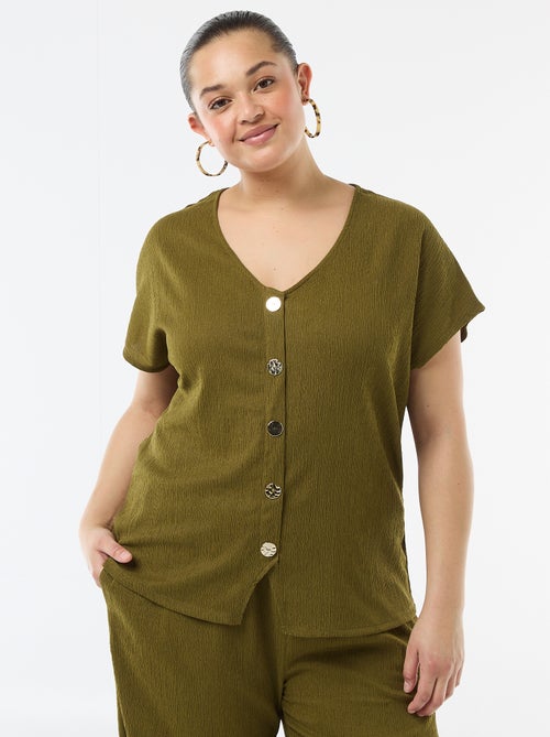 Camisola de alças com botões dourados - Kiabi