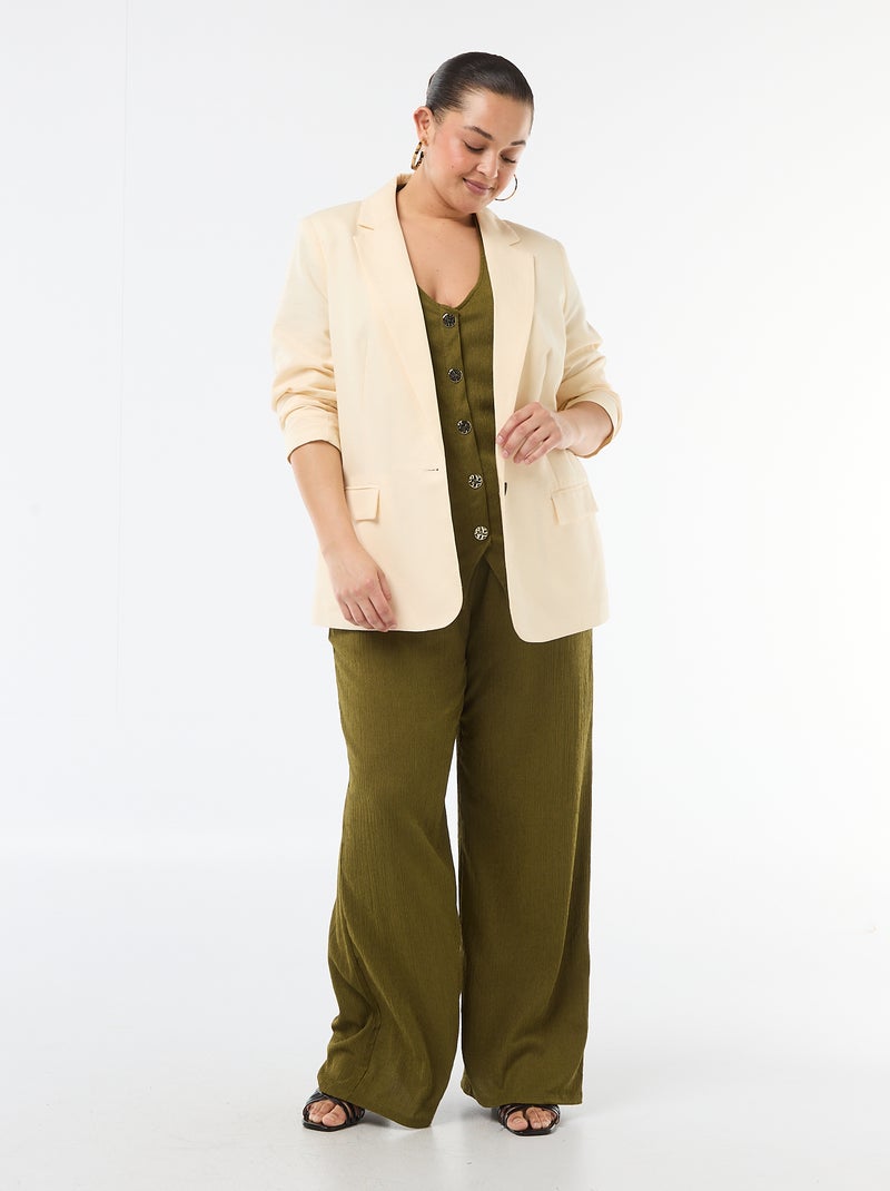 Camisola de alças com botões dourados Verde - Kiabi