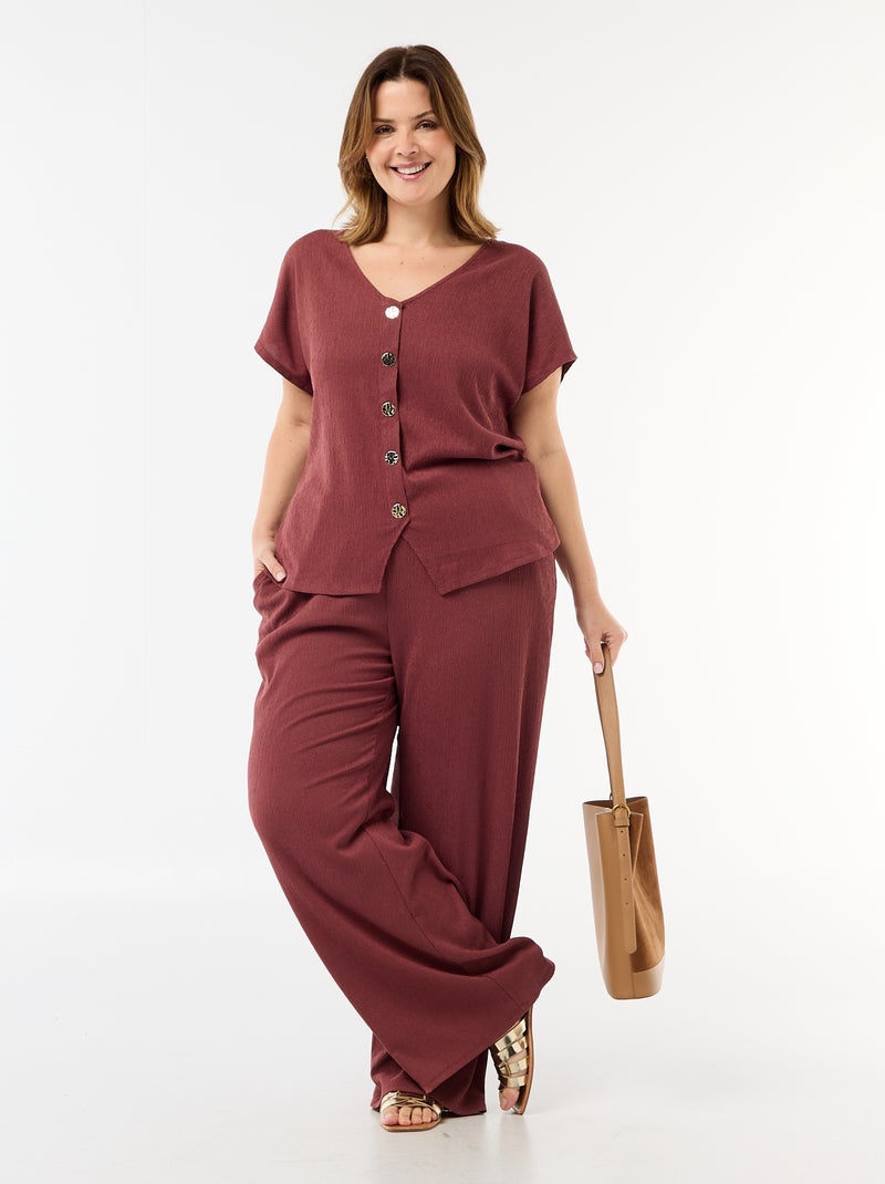 Camisola de alças com botões dourados Vermelho - Kiabi