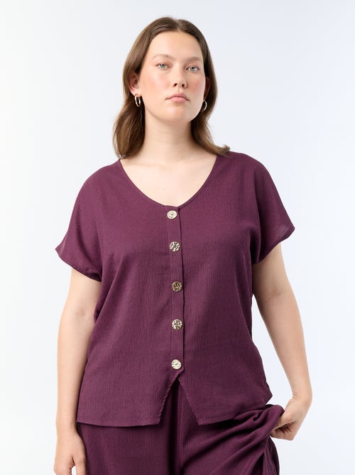 Camisola de alças com botões dourados - Kiabi