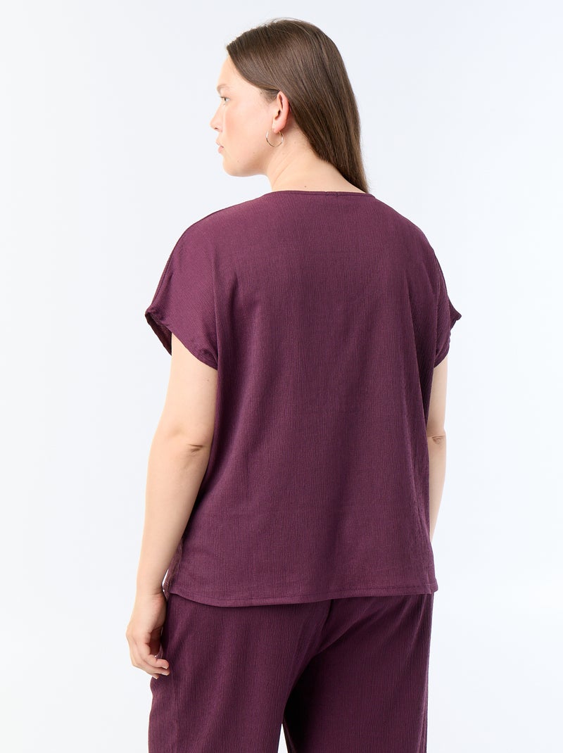 Camisola de alças com botões dourados Violeta - Kiabi