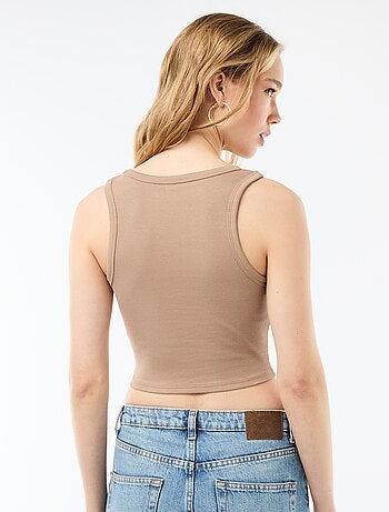 Camisola de alças com cavas americanas