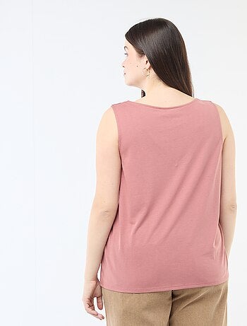 Camisola de alças com decote em V e renda