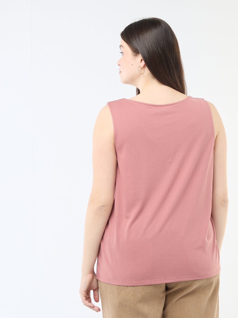 Camisola de alças com decote em V e renda Rosa - Kiabi