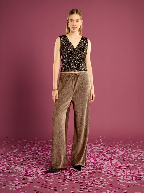 Camisola de alças com lantejoulas - Kiabi